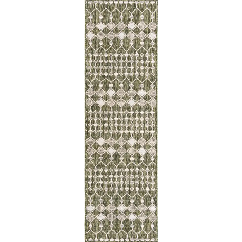 Modern outdoor trellis traliccio rug - Green / 2’ 11 x 10’ /