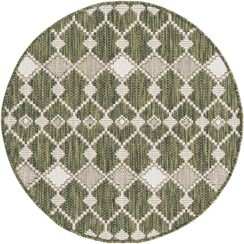 Modern outdoor trellis traliccio rug - Green / 3’ x 3’ 1 /