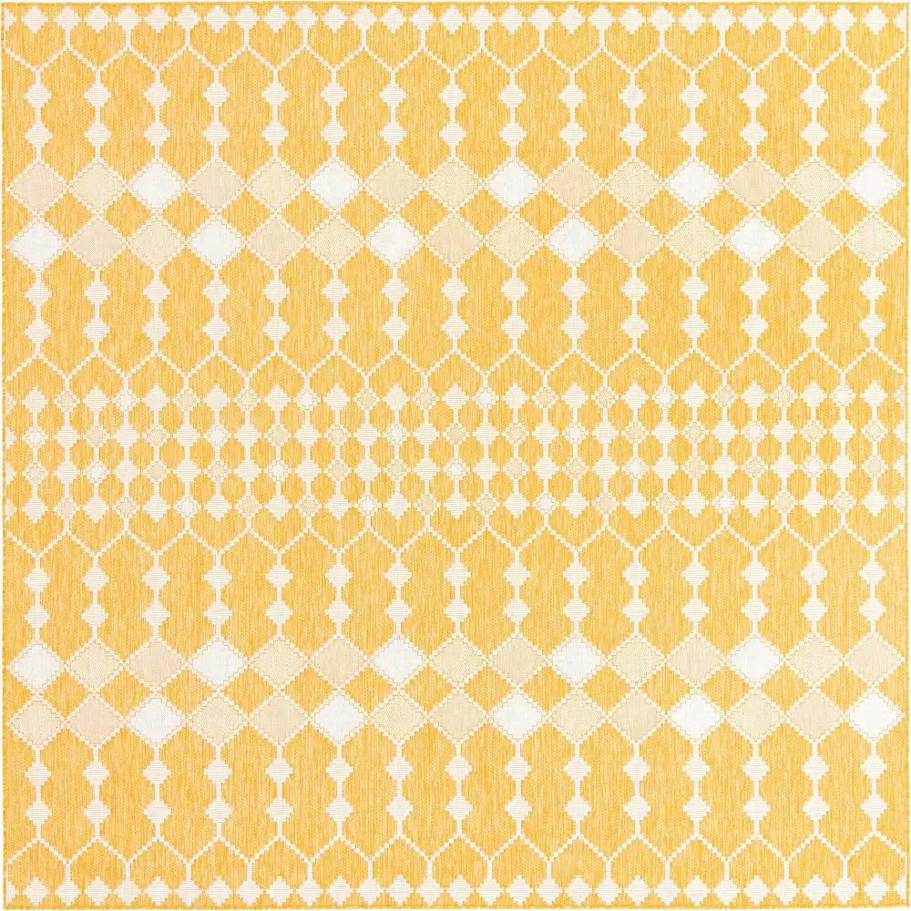 Modern outdoor trellis traliccio rug - Yellow / 10’ x 10’ /