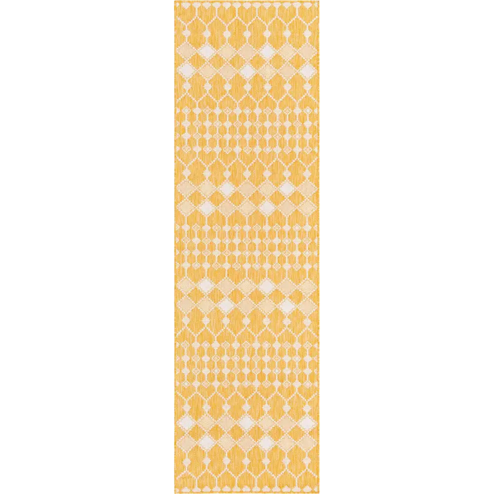 Modern outdoor trellis traliccio rug - Yellow / 2’ 11 x 10’