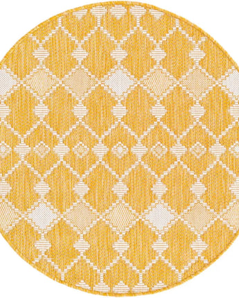 Modern outdoor trellis traliccio rug - Yellow / 3’ x 3’ 1 /