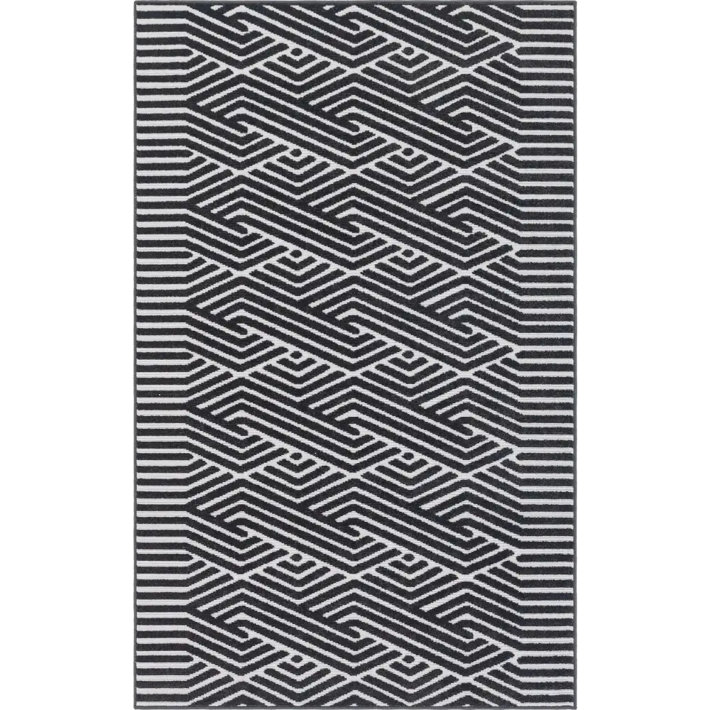 Modern sabrina soto outdoor hudson rug - Black / 5’ x 8’ /