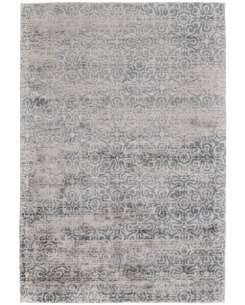 Nadia Distressed Damask Rug - Blue / Gray / Rectangle / 2’ x