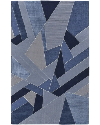 Nash Tufted Graphic Wool Rug - Blue / Gray / Rectangle / 2’ 