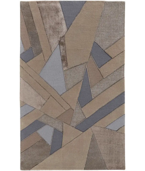 Nash Tufted Graphic Wool Rug - Tan / Gray / Rectangle / 2’ x