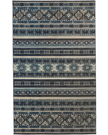 Nolan Vinatge Style Tribal Kazak Rug - Blue / Gray / 