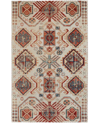 Nolan Vinatge Style Tribal Kazak Rug - Red / White / 