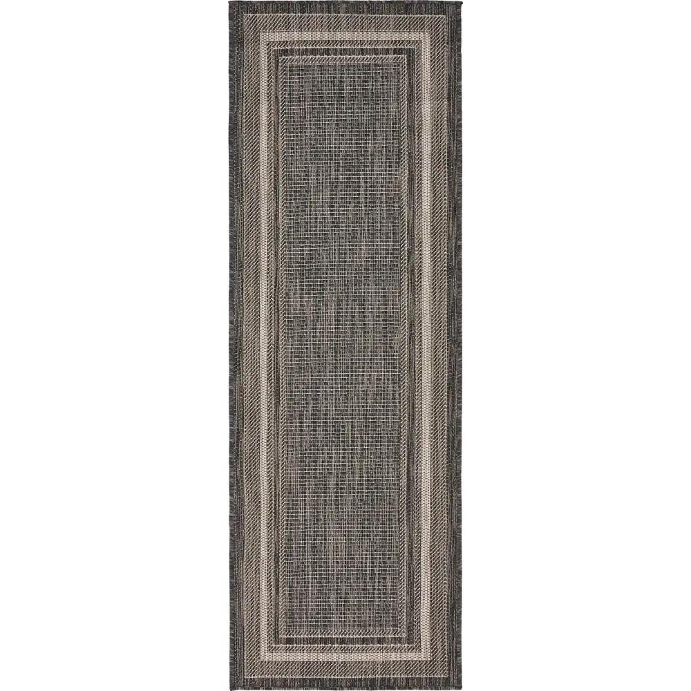 Outdoor outdoor border soft border rug - Black / 2’ x 6’ 1 /