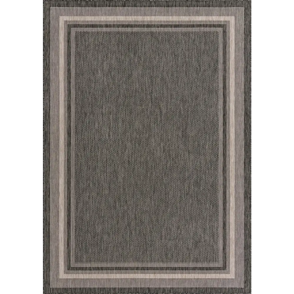 Outdoor outdoor border soft border rug - Black / 7’ 10 x 11’