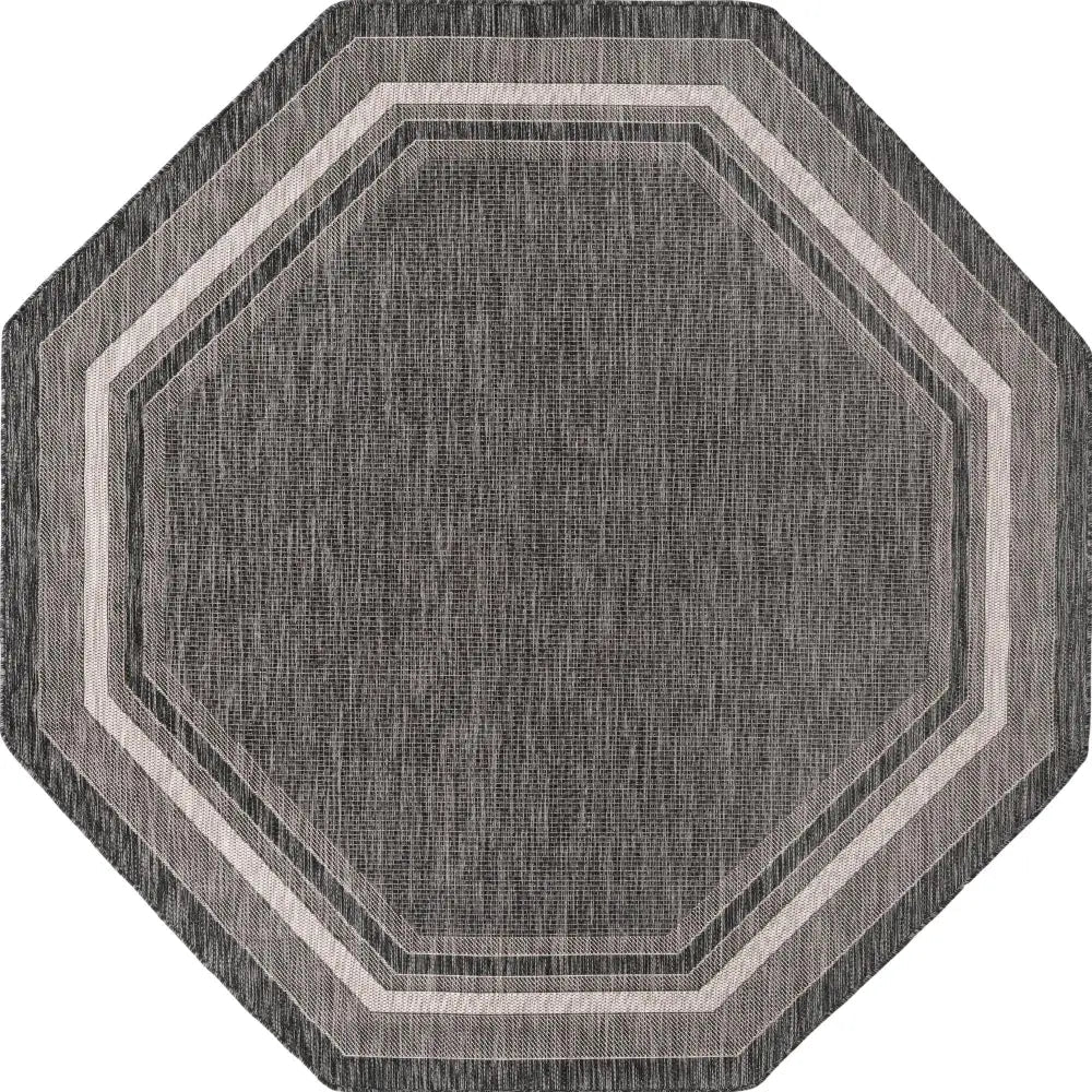 Outdoor outdoor border soft border rug - Black / 7’ 10 x 7’