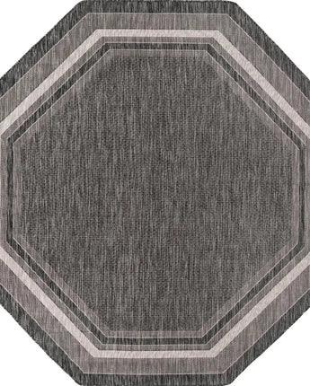 Outdoor outdoor border soft border rug - Black / 7’ 10 x 7’
