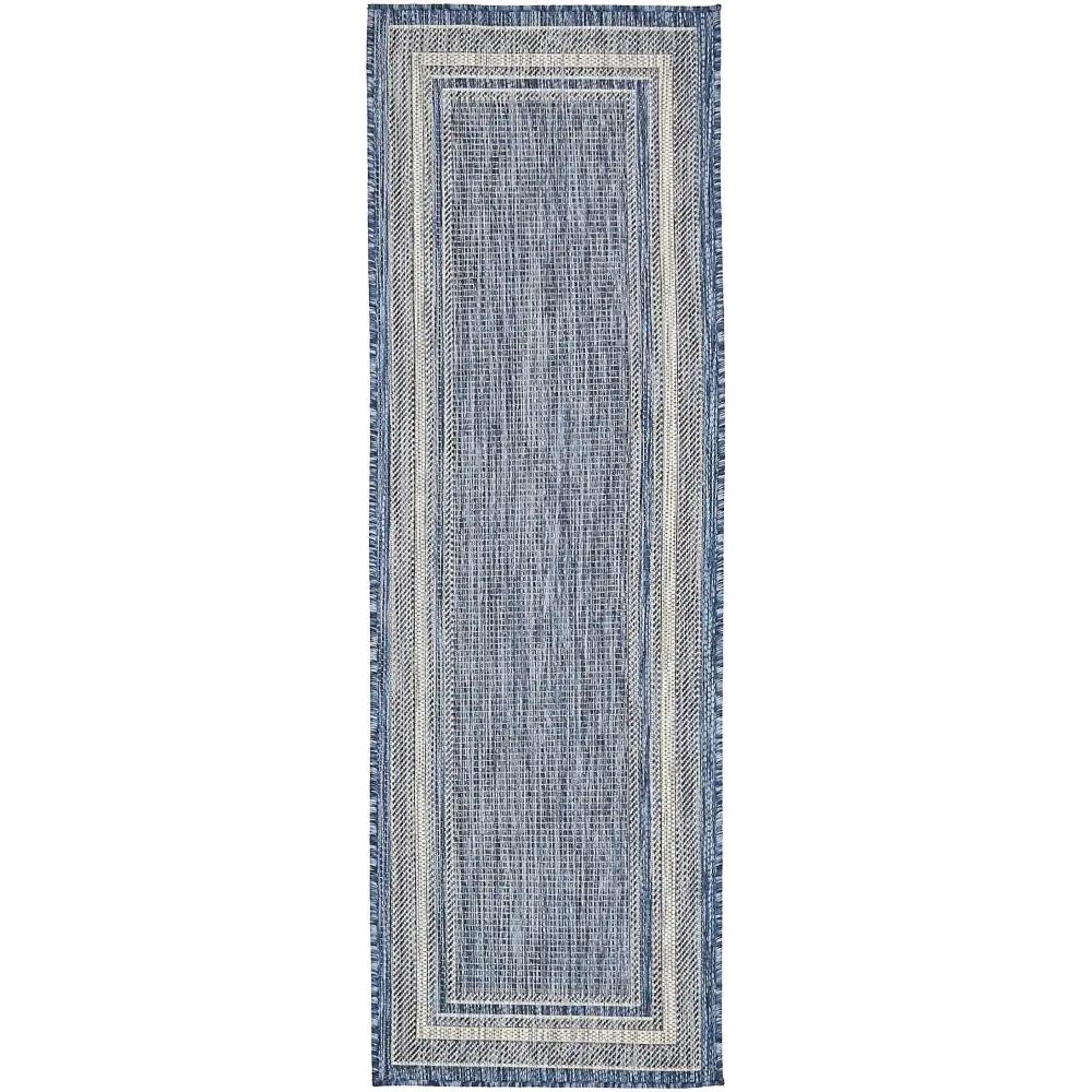 Outdoor outdoor border soft border rug - Blue / 2’ x 6’ 1 /