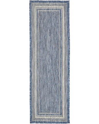 Outdoor outdoor border soft border rug - Blue / 2’ x 6’ 1 /