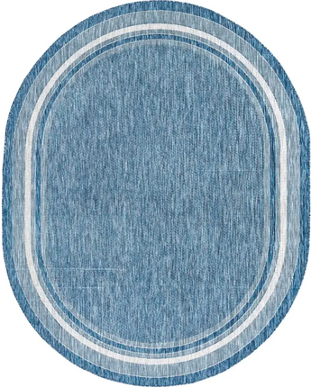 Outdoor outdoor border soft border rug - Blue / 7’ 10 x 10’