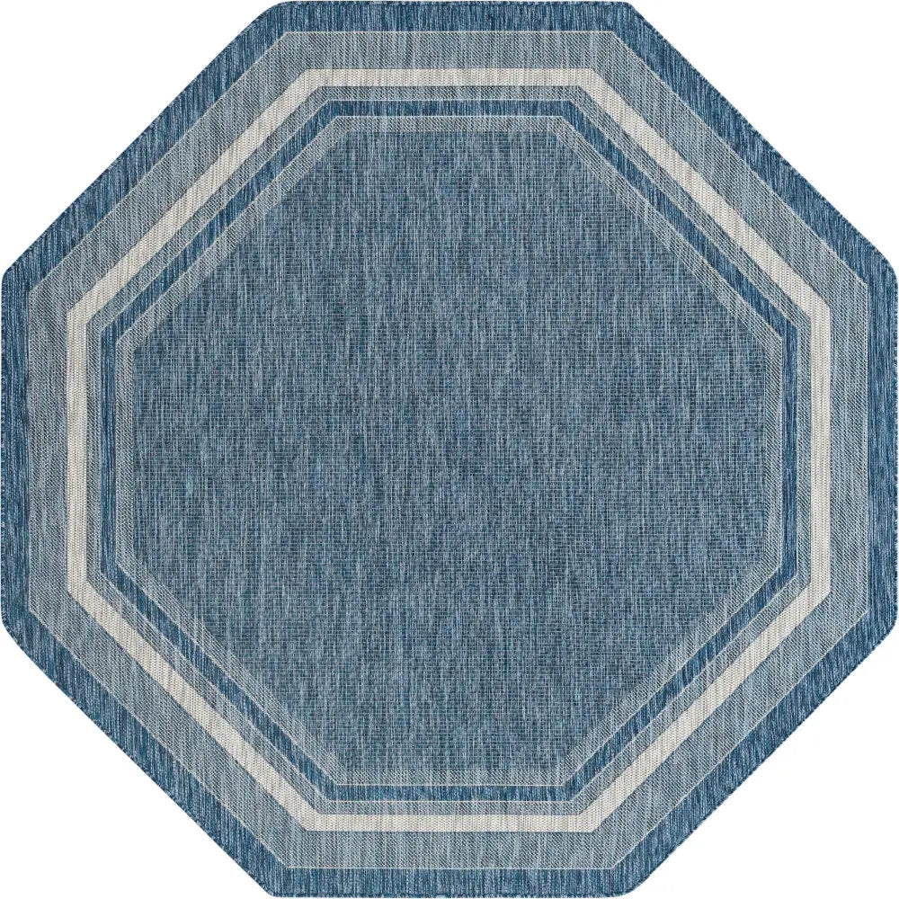 Outdoor outdoor border soft border rug - Blue / 7’ 10 x 7’