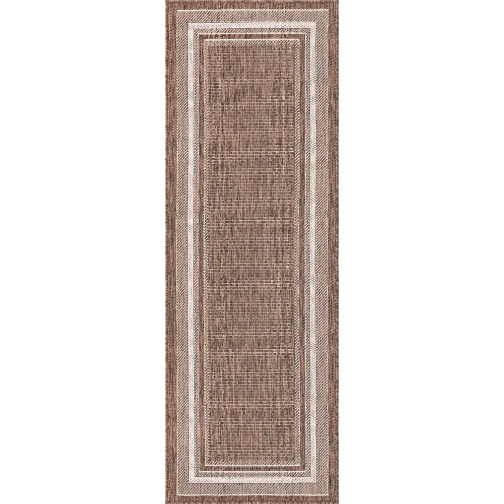 Outdoor outdoor border soft border rug - Brown / 2’ x 6’ 1 /