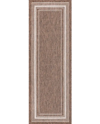 Outdoor outdoor border soft border rug - Brown / 2’ x 6’ 1 /