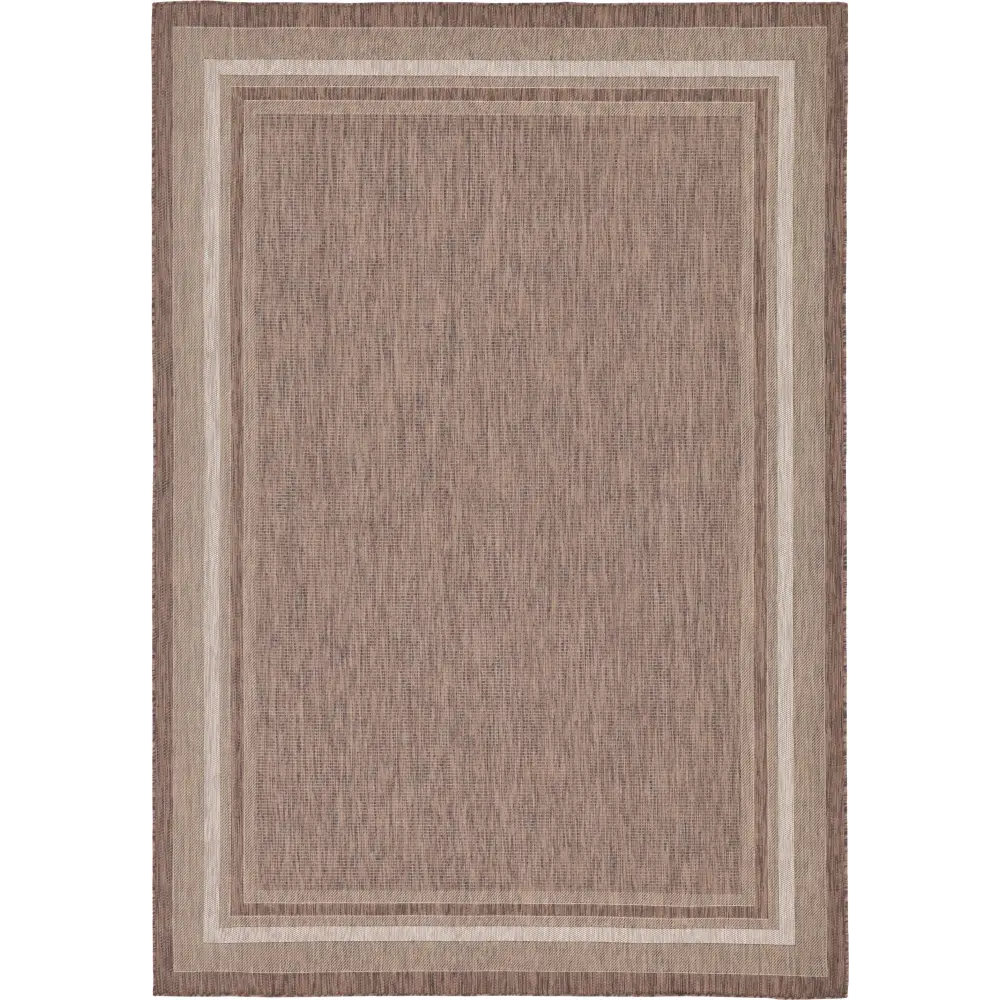 Outdoor outdoor border soft border rug - Brown / 8’ x 11’ 4