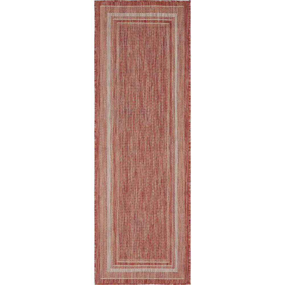 Outdoor outdoor border soft border rug - Rust Red / 2’ x 6’
