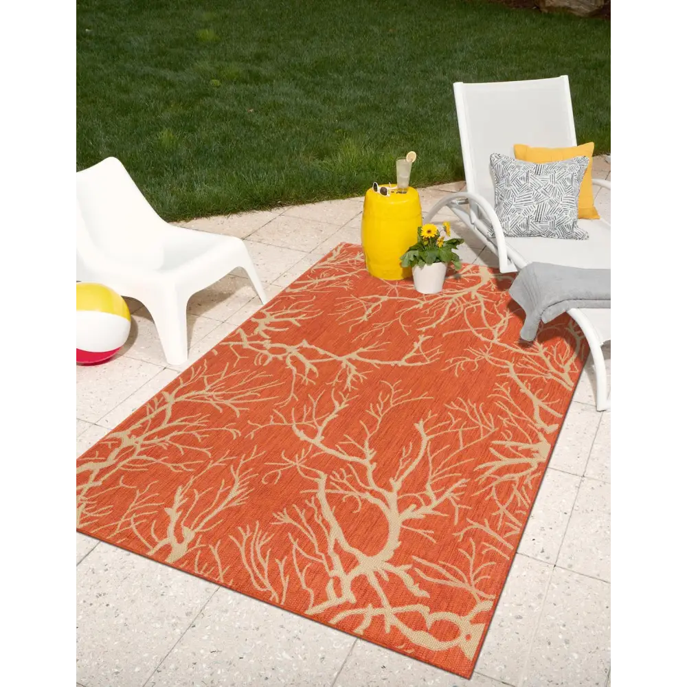 Outdoor outdoor botanical branch rug - Rugs