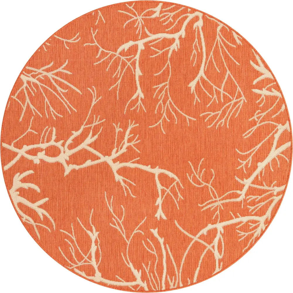 Outdoor outdoor botanical branch rug - Terracotta / 6’ 1 x
