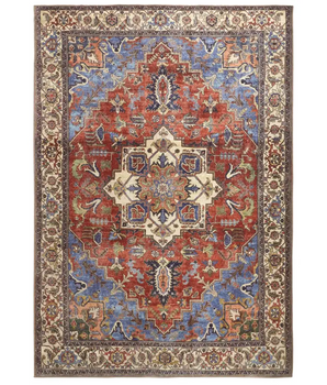 Percy Vintage Medallion Rug - Rust / Blue / Rectangle / 2’ x