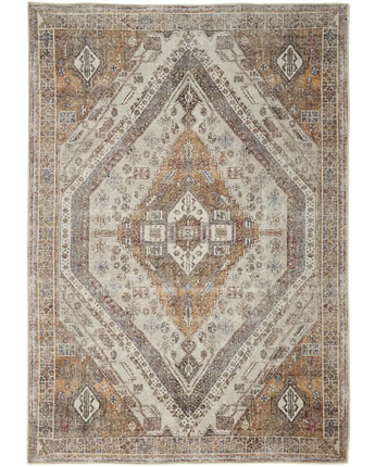 Percy vintage medallion rug - Rust / Blue / Rectangle / 2’ x
