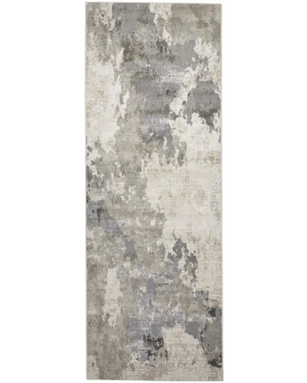 Prasad Contemporary Watercolor Rug - White / Gray / Runner /