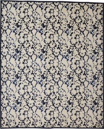 Remmy Abstract Floral Rug - White / Blue / Rectangle / 1’-8 