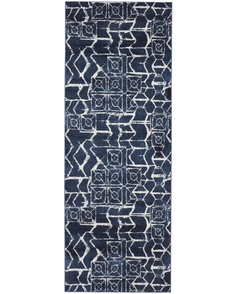 Remmy Abstract Patterned Rug - Blue / White / Runner / 2’-10