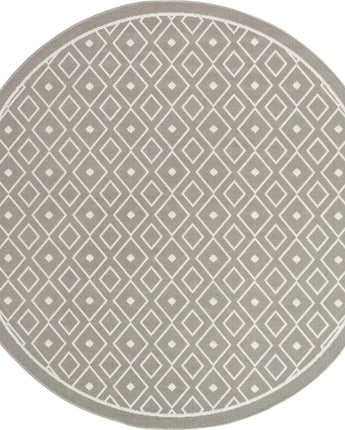 Scandinavian outdoor trellis kafes rug - Gray / 7’ 1 x 7’ 1