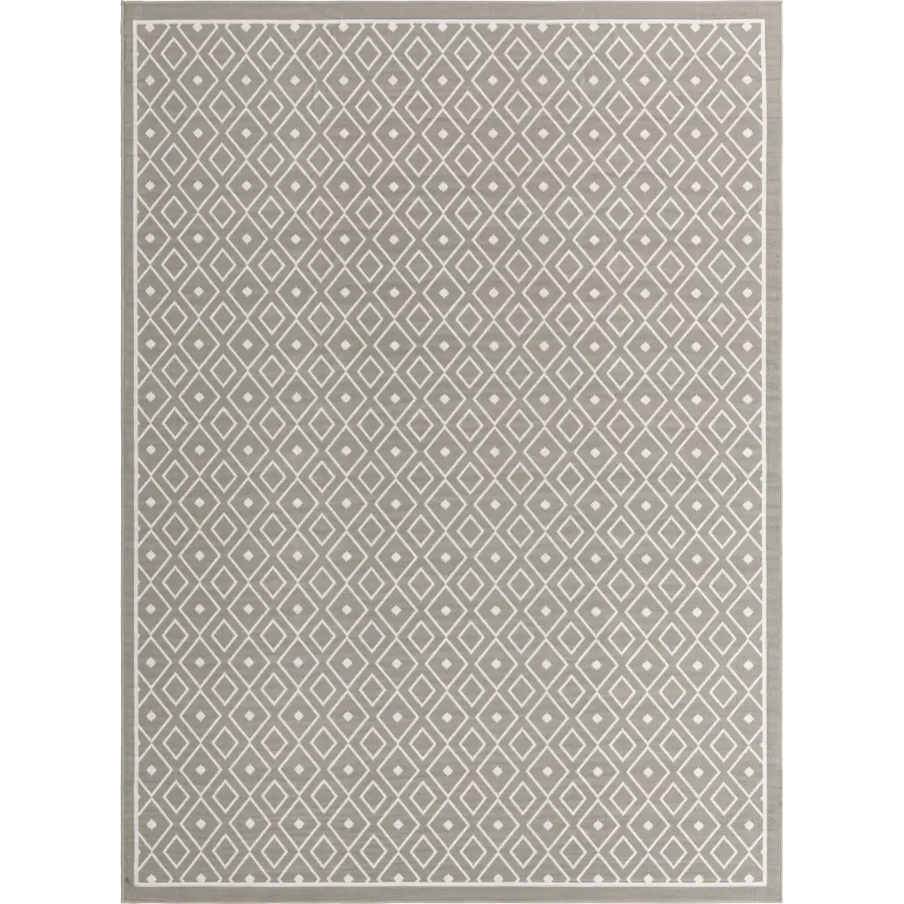 Scandinavian outdoor trellis kafes rug - Gray / 9’ x 12’ 2 /