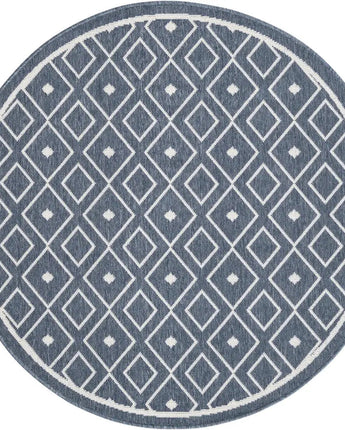 Scandinavian outdoor trellis kafes rug - Navy Blue / 4’ 1 x