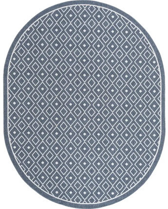 Scandinavian outdoor trellis kafes rug - Navy Blue / 7’ 10 x