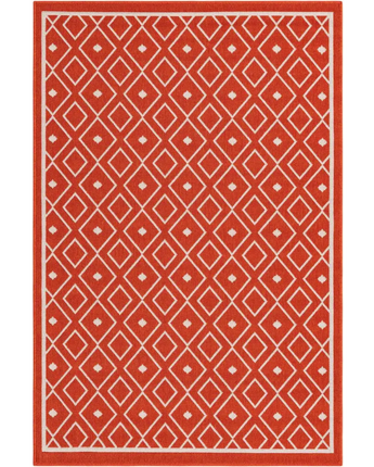 Scandinavian outdoor trellis kafes rug - Rust Red / 4’ 1 x