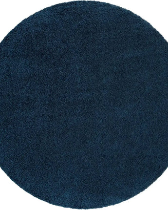 Solid Shag Rug - Navy Blue / Round / 3 Ft Round - Area Rugs