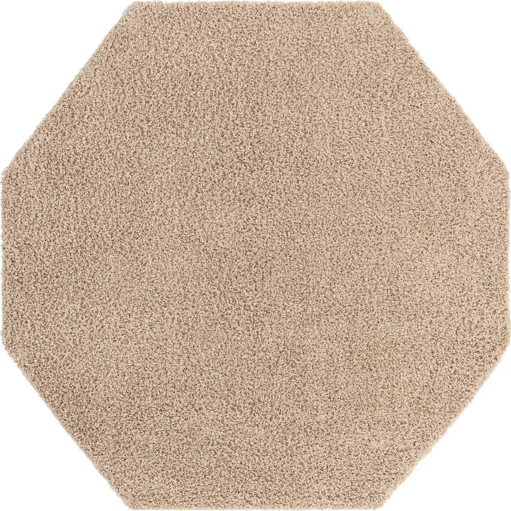 Solid Shag Rug - Taupe / Octagon / 4 Ft Octagon - Area Rugs