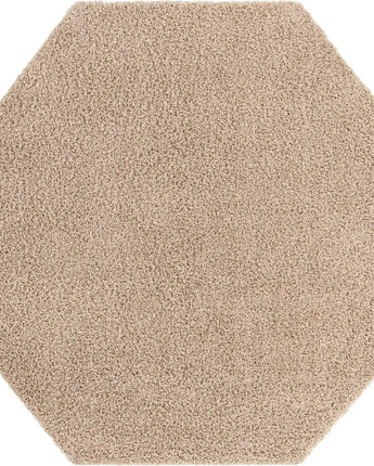 Solid Shag Rug - Taupe / Octagon / 4 Ft Octagon - Area Rugs