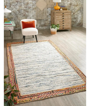 Striped Chindi Jute Rug - Rug Mart Top Rated Deals + Fast & Free Shipping