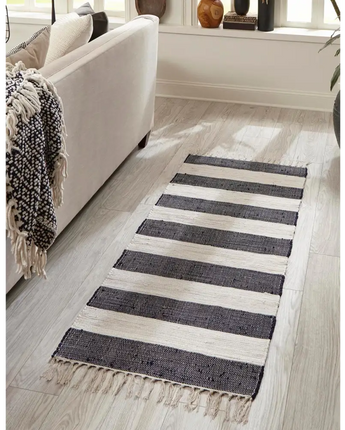 Striped chindi rag rug - Area Rugs