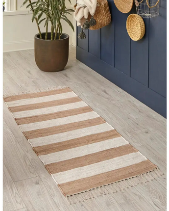 Striped chindi rag rug - Area Rugs