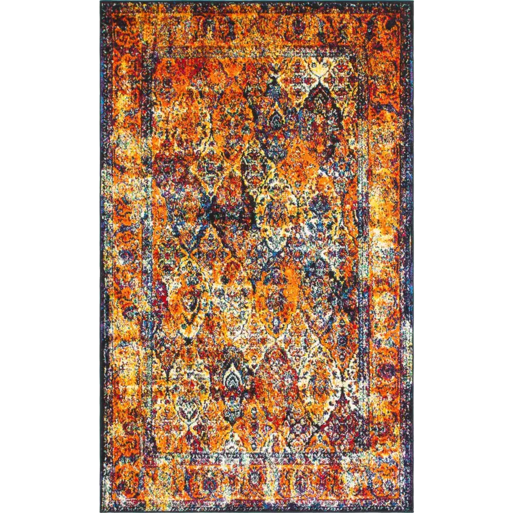 Traditional Distressed Vintage Rosso Rug - Rug Mart Top Rated Deals + Fast & Free Shipping