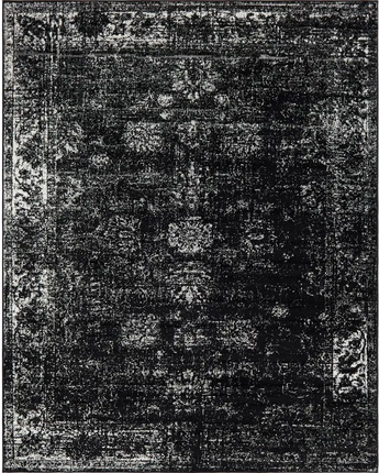 Traditional french inspired casino rug (rectangular) - Black