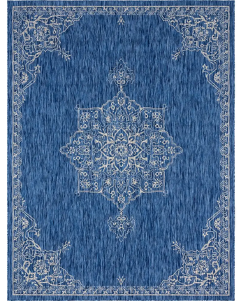 Traditional outdoor traditional antique rug - Blue / 9’ x