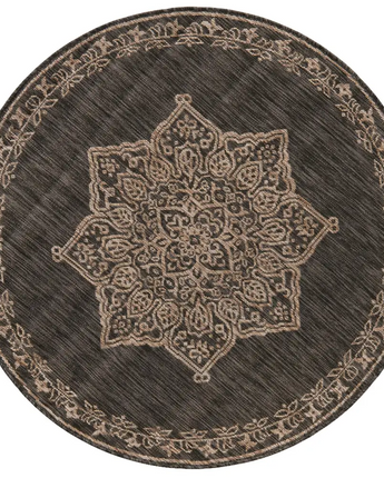 Traditional outdoor traditional antique rug - Charcoal Gray