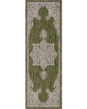 Traditional outdoor traditional antique rug - Green / 2’ x