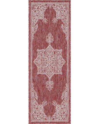 Traditional outdoor traditional antique rug - Rust Red / 2’