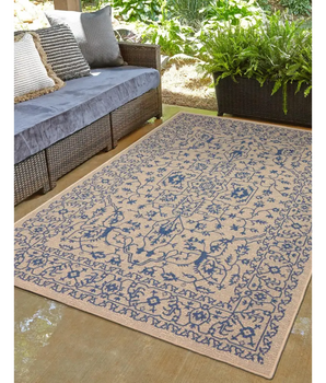 Traditional outdoor botanical allover rug - Rugs