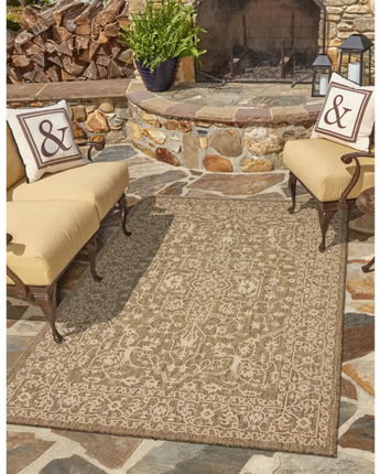 Traditional outdoor botanical allover rug - Rugs