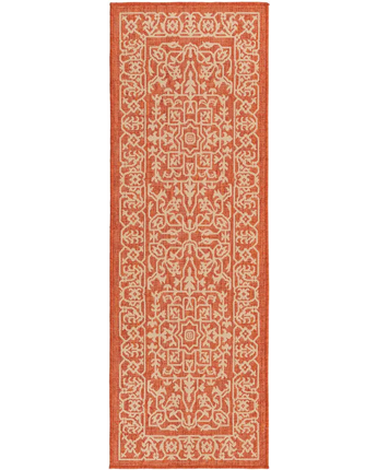 Traditional outdoor botanical allover rug - Terracotta / 2’